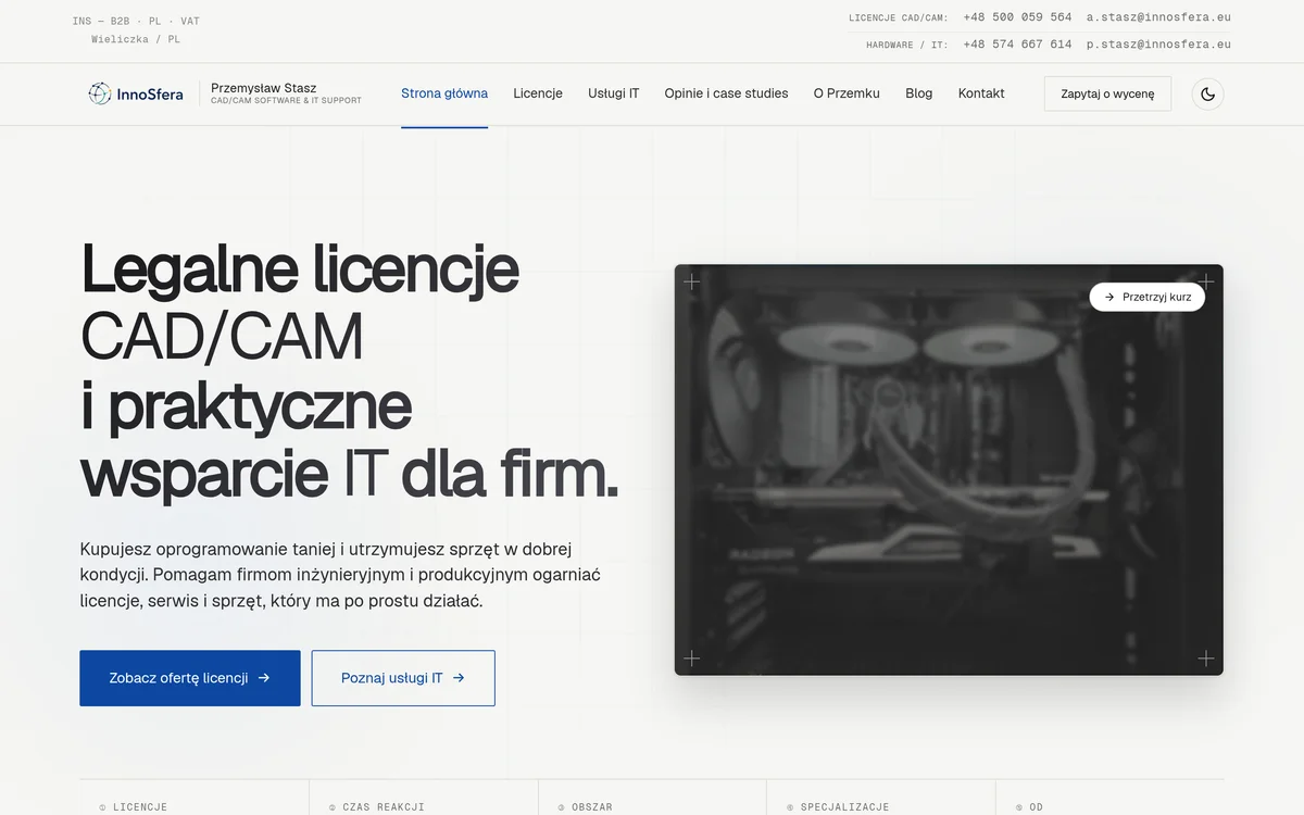 Homepage preview of the InnoSfera website